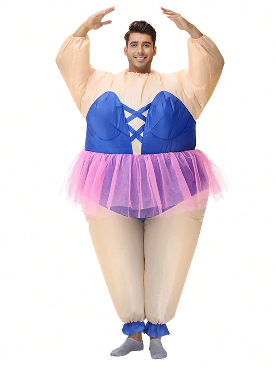 Carnival Hot Selling Ballet Inflatable Costume With Battery Box + Air Blower, Stage Performance Sumo Costume Props Cosplay Cartoon Walkable Ballet Inflatable Costume (Without Battery) - Multicolor - View 1