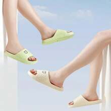 ASHALI 轻质 EVA 卡通熊室内拖鞋，透气男女通用绿色家居拖鞋，休闲户外穿搭情侣一脚蹬 - 綠色 - 查看 7