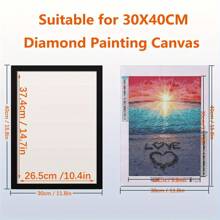 2/4/6 件磁性钻石艺术相框 10X16 英寸/30x30 厘米 - 自粘式，适合 25.4X35.56 厘米/25x25 厘米绘画 | 适用于墙壁、窗户、门的多功能展示 | 黑色，房间装饰家居装饰墙壁艺术存储，适用于万圣节、圣诞节装饰 - 彩色 - 查看 4