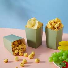 10/24 Stück salbeigrüne Snackboxen, Pommes-Behälter, Popcorn-Becher & Eimer, Geburtstags-Party-Dekoration & Filmnacht-Zubehör, geeignet für Lunchbox, Backerei-Brot, Burger-Restaurant, Weihnachten