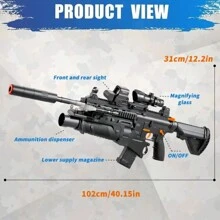 Large Gel Splatter Blaster For With Goggles Suitable For Backyard Fun And Outdoor Team Shooting Games, Over 18+, HK416 Full Configuration(Without Bullet) - 黑色 - 查看 5