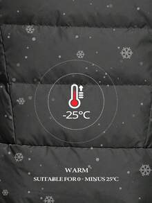 MIEGOFCE Zip Up Drawstring Hooded Padded Coat - Black - View 9