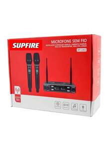 Microfone Sem Fio Duplo Uhf Hi Fi Dinamico Display Digital - Preto - Visão 3