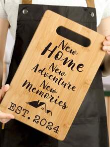 Customized Laser Engraved Commemorative Cutting Board Household Reversible Vegetable Board Portable Festival - Beige - View 4
