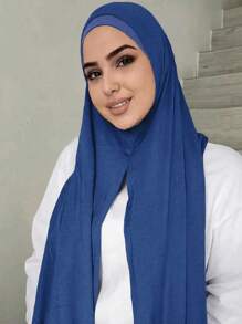 1pc Women's Solid Color Comfortable Stretchy Scarf Hijab Headscarf, Fashionable And Simple, Convenient, Suitable For All Seasons For Abaya Daily Under Cap Veiled Clothes