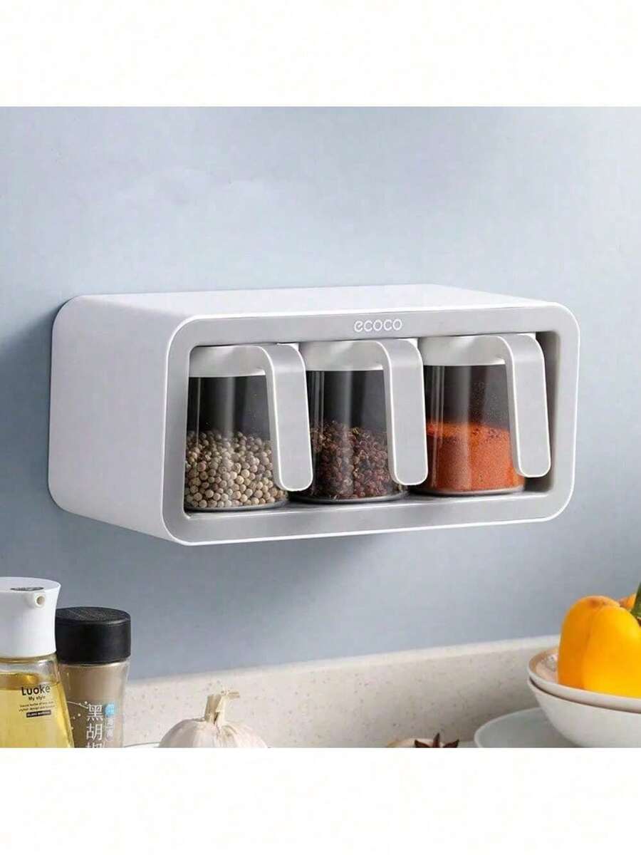 Kitchen Spice Rack Jar Free Perforated Spice Box WallMounted Spice Box