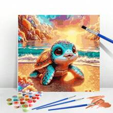 1pc Coloring By Numbers Turtle Sunset Seaside Art Figure Drawing Paint By Numbers For Adults Animal Drawing On Canvas Home Decoration