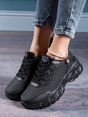 New 2024 Fashion Thick Bottom Sporty Casual Shoes, Lightweight Thick Sole Hiking Sneakers