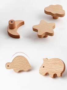1pc Creative Cartoon Animal Shaped Wooden Cabinet Door/Drawer Pull Handle, Suitable For Various Cabinets, Wardrobes, Nightstands, Decorative Cabinets, Drawers, Cute Design Adds Fun To Cozy Rooms Baby Shower Family Decorations Gifts