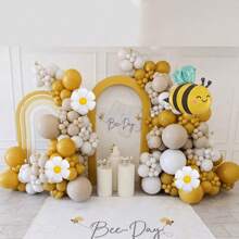 Bộ 140 vòng hoa bóng bay chủ đề ong và hoa cúc thích hợp cho trang trí tiệc sinh nhật, tiệc Phục sinh mùa xuân, kỷ niệm ngày cưới, trang trí ngày lễ tình nhân, trang trí nhà cửa, giáng sinh - Nhiều màu - Xem 1