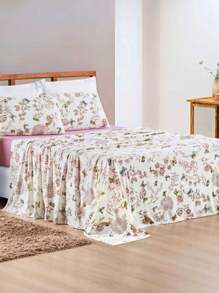4 Piece King\Queen\Double\Single Sheet Set - 100% Cotton Floral And Geometric Print Quality - 蝴蝶 - 查看 2