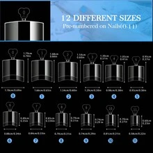 240pcs Nail Art Reusable Nail Forms, Transparent Nail Tips, Nail Manicure Tools - Clear - View 2