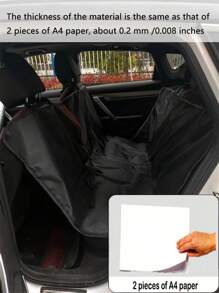 1 件 210D 牛津布薄型汽车后座宠物保护垫，黑色 - 黑色 - 查看 4