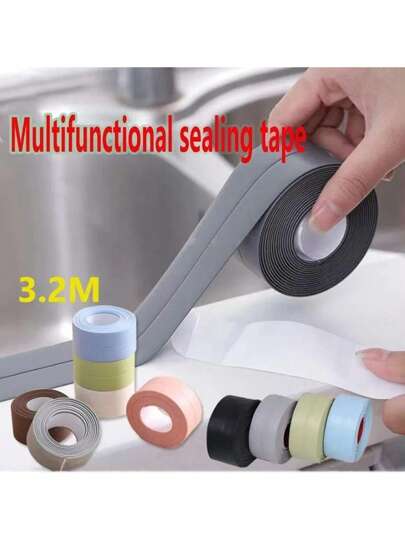 Fita de calafetagem impermeável e à prova de mofo para banheiro, fita de vedação autoadesiva para cozinha e banheiro, fita impermeável para banheiro para evitar umidade, adesivos de costura bonitos para pia de cozinha, decoração de banheiro e outono