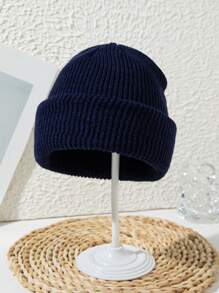 1 pieza Gorro tipo Beanie liso unisex, gorra de punto acrílica casual para exteriores y streetwear, unicolor, otoño/invierno (consulte los detalles de talla para la medida de la circunferencia de la cabeza) - multicolor - Ver 16