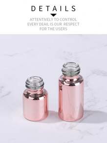2/3/4/5pcs 1/2/3/5ml Rose Gold Roll-On Bottles, Electroplated Roll-On Bottles, Glass Essential Oil Bottles, Perfume Refillable Bottles, Portable Cosmetic Tools - Pink - View 4