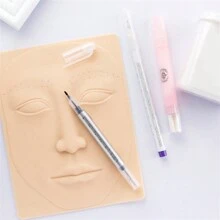 JC TATTOO 1/3/5pcs Tattoo Full Face Three Lips Five Pairs Silicone Mouth Practice Skin Faux Skin Makeup Silicone Learning Fake Skin Tattoo Beginner Practice Skin Suitable For Tattoo Beginners And Tattoo Artists. - Khaki - View 10