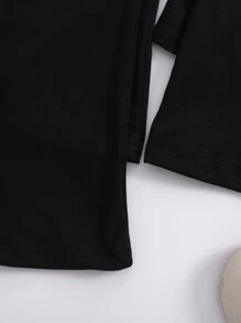 3pcs Young Girl Solid Color Casual Flare Pants Set, Fall - Black - View 6