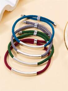 1pc Customizable Woven Bracelet With Engraved Motivational Phrases, A Special Gift,Multi-Functional,Durable,Ornamental,Reusable,Exquisite,Stylish,High-Quality,Colorful,Modern,Custom,Personalized,Unique,Ideal Gifts For Him,Ideal Gifts For Her,Boyfriend,Dad,Girlfriend,Mom,Family,Friends,Tea Room,Home,Garden,Office,For Anniversaries,For Valentine's Day,For Mother's Day,For Birthdays,For Father's Day,For Graduation,For Weddings,For Housewarming - White - View 8