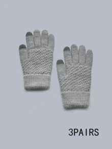 3 Cặp Găng Tay Màn Hình Cảm Ứng Mùa Đông - Găng Tay Không Ngón Cách Nhiệt Bằng Len Dệt Kim Unisex - Thích Hợp Cho Các Hoạt Động Ngoài Trời Và Sử Dụng Màn Hình Cảm Ứng - nhiều màu - Xem 11