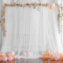 1 pieza Cortina de Fondo Transparente Blanca, Adecuado para Fiestas, Cortina de Fondo Transparente, Cortina de Fondo para Fotografía de Bodas, Aplicable para Fotografía de Bodas y Fiestas de Cumpleaños - Multicolor - Ver 8