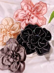 14 厘米优雅多层面料花朵胸针，镶嵌彩色方晶锆石，装饰性翻领别针，正式礼服和西装，情人节情人节礼服配饰，衣服别针，包包饰品，学校办公室配饰，衬衫夹克珠宝，圣诞节万圣节衣服别针，有趣可爱的教师礼物，万圣节配饰，教师节