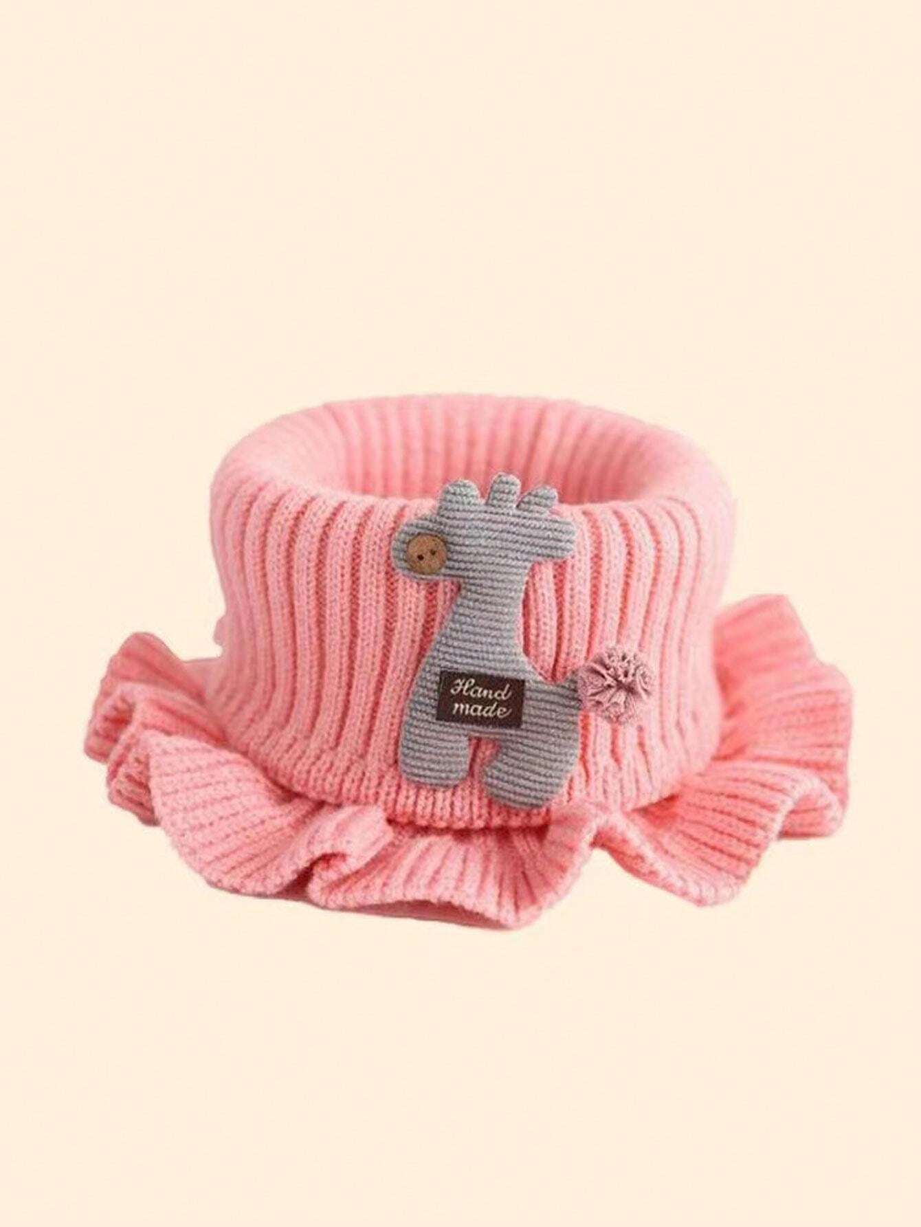 Cute Deer Design Kids/Toddlers Knitted Neck Warmer Scarf, Winter Warm