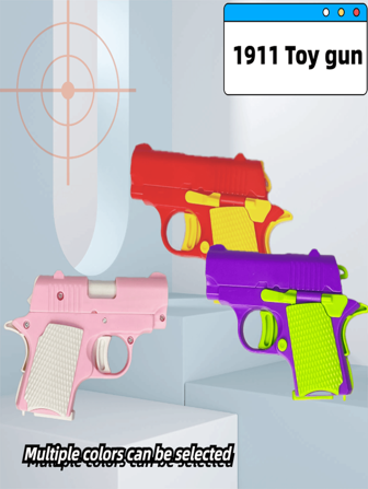 1 pieza Pistola de juguete con retracción automática, juguete antiestrés con retracción automática, juguete para dedos para adultos (sin disparos)