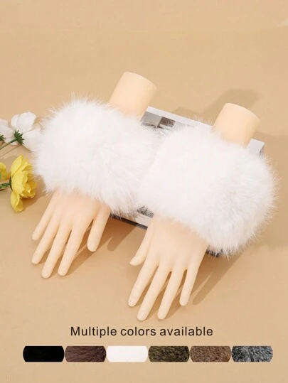 1 đôi ống tay giữ ấm thời trang, quý phái và thanh lịch làm từ lông cáo/chồn giả, mềm mại, bông xốp và ấm áp, kiểu dáng dễ thương và trang nhã, mang phong cách cổ điển giản dị, thích hợp cho các bữa tiệc, phong cách boho, chất liệu polyester, phù hợp cho các hoạt động ngoài trời, tiệc tùng, đám cưới, hẹn hò buổi tối, đi chơi thường ngày, học viện, thể thao vào mùa thu, đông và hè, du lịch, lễ hội.