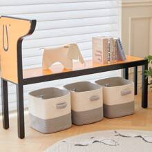 Storage Cube Baskets For Organizing - 3 Pack - 11 Inch Square Baskets For Cube Storage, Closet Storage Bins - Woven Cube Storage Bins For Shelves - Cube Drawer - Ideal For Toy Storage - Trắng và xám - Xem 4