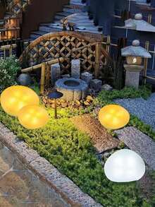 1 件太阳能室内外装饰灯高端鹅卵石形玻璃灯酒店变色景观灯适用于户外照明花园装饰道路装饰庭院装饰草坪装饰家居装饰等。 - 彩色 - 查看 3