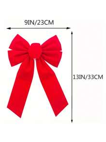 6pcs/10pcs Bow Christmas Tree Decoration Set - Includes Hanging Ornaments With Twist Ties, Suitable For Home And Party Decor - Red - View 2