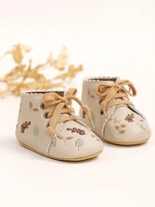 Newborn Infant Girl Princess Mary Jane Dresses Shoes Premium Lightweight Soft Sole Crib Shoes Toddler Shoes Retro Style - Apricot - View 8