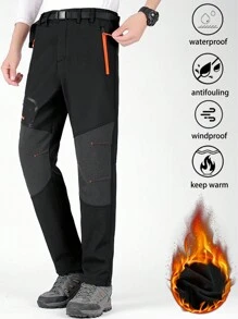 1件防風防水保暖登山褲,適用於戶外活動 - 黑色 - 查看 2