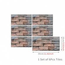 6 pezzi Adesivi per piastrelle da cucina e bagno con effetto marmo - Impermeabili, resistenti agli oli, autoadesivi - Facile da applicare, durevoli, disponibili in vari colori