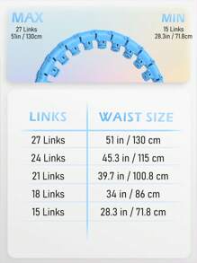 JLoibao Weighted Circle For Adults Weight Loss, Fitness Hoop Plus Size 51 Inch, Include 27 Detachable Links And Waist Trainer For Women - Blue - View 4