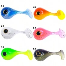 Mồi mềm silicon T-Tail 45mm-3g Mồi câu cá siêu nhỏ có đầu Jigbait Vivid Mồi câu cá Wobblers Mồi câu cao su Phụ kiện câu cá - Nhiều màu - Xem 6