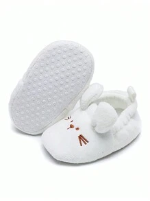 1 Pair Suede Elastic Collar Flat Slip-On Casual Shoes, Cute Style, Suitable For Autumn & Winter Season