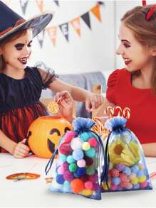 30 piezas Bolsas de organza para regalos de joyería y pequeños regalos, bolsas de regalo para bodas, bolsas con cordón para suministros escolares, bolsas y cajas para alimentos, aptas para caramelos, chocolates, galletas, etc. - Azul Marino - Ver 4