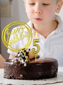 Cute 0-9 Number Cake Candles In Gold, Silver, Blue And Black Colors, For Birthday, Anniversary, Or One Year Old Celebration