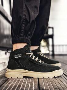 New Men High-Top Boots Sneaker Sports Shoes, Cool Skate Boots, Anti-Slip Campus Style