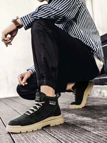 New Men High-Top Boots Sneaker Sports Shoes, Cool Skate Boots, Anti-Slip Campus Style