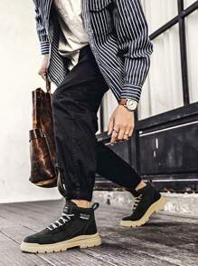 New Men High-Top Boots Sneaker Sports Shoes, Cool Skate Boots, Anti-Slip Campus Style