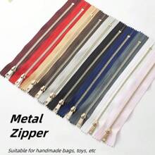 10pcs #3 Closed-End Metal Zippers, Smooth Y-Teeth Design, Suitable For Handmade Bags, Pockets, Garments DIY, Various Colors & Sizes Available