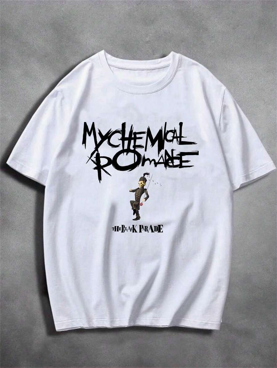 The Black Parade Streetwear 100% Cotton Unisex T-Shirt Fast Shipping - 白色 - 查看 1