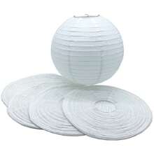 Kit 5 Peças Luminária Oriental Japonesa Chinesa Branca 30cm