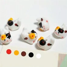 4 件多色可爱猫陶瓷珠，DIY 珠宝材料 - 4pcs - 查看 8