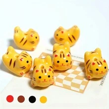 4 件多色可爱猫陶瓷珠，DIY 珠宝材料 - 4pcs - 查看 9