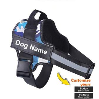 Personalized Dog Harness NO PULL Reflective Breathable Pet Harness Vest For Small Large Dog Outdoor Walk Training Accessories Ornamental,Engraved,Stainless Stylish,Fashion,Colorful,Vintage,Cute,Contracted,Cuties Custom,Unique,Customized,Personalized Pet For Anniversaries,For Birthdays,Vacay Vibes,Pet Supplies,Customized Pet Collars, Leashes & Harnesses