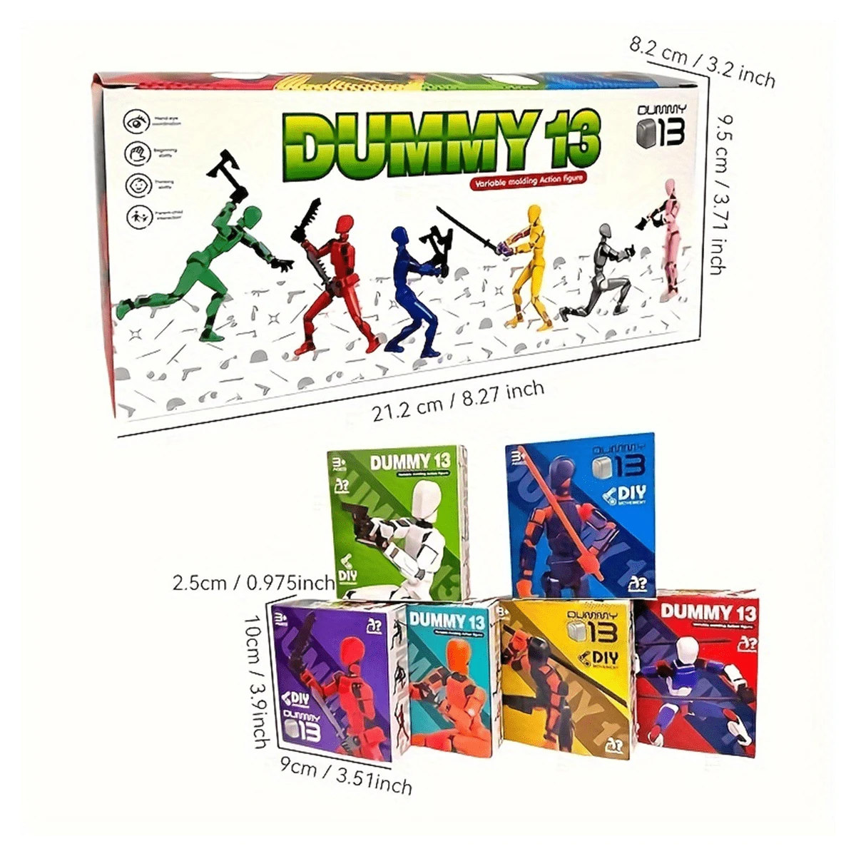 Action Figure Model Kit 6Pack Articulated Dummy Puppets With